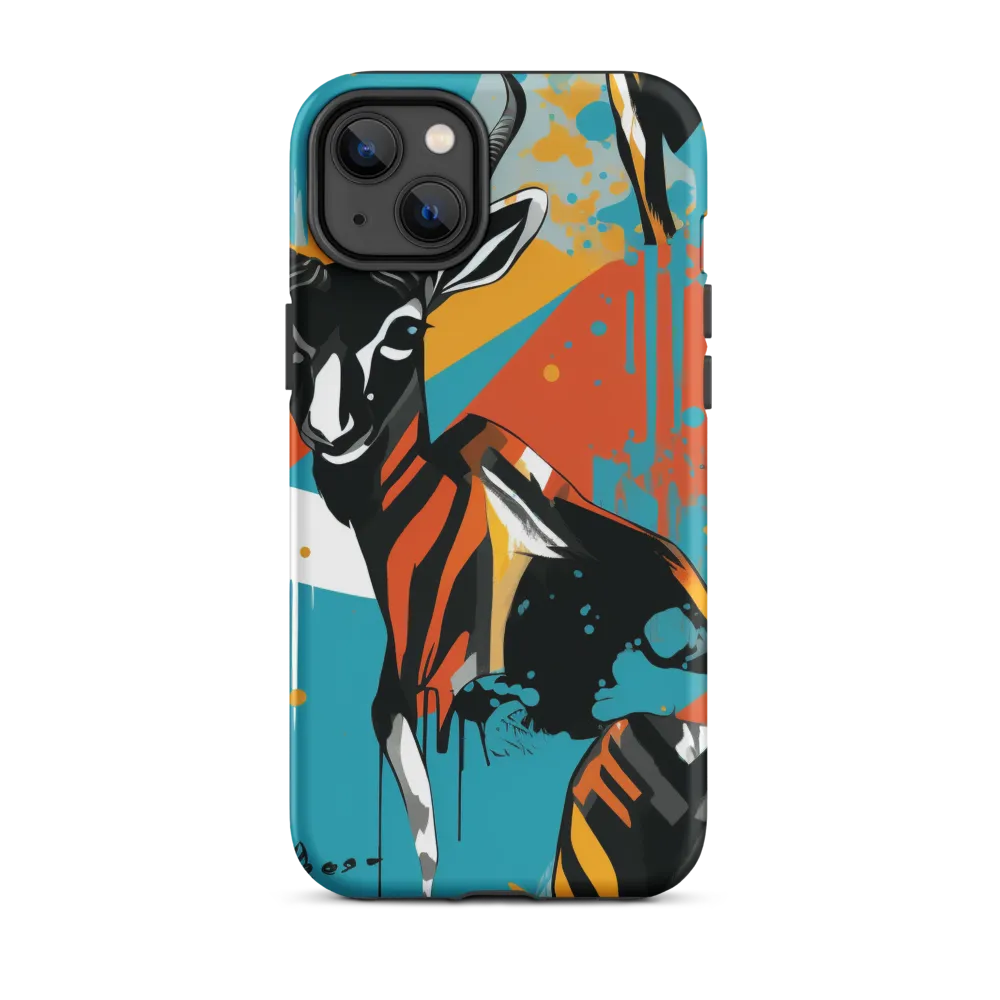 Dynamic Antelope in Vivid Abstract