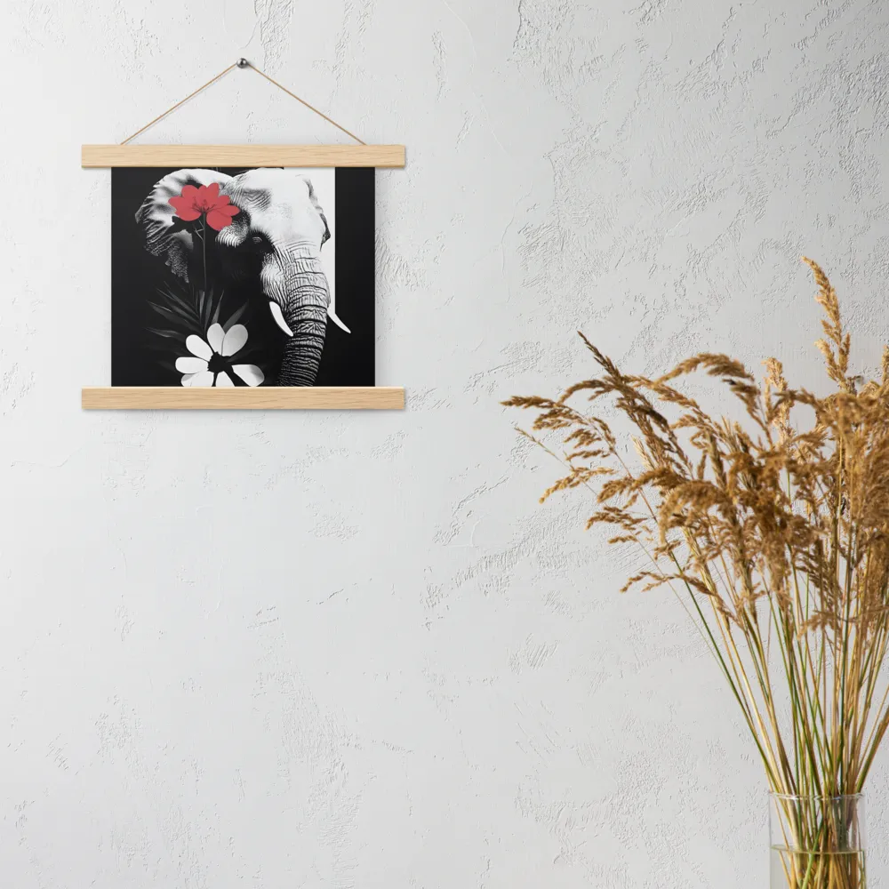 Elephant Harmony | Poster With Oak Wood Hanger | 10″×10″