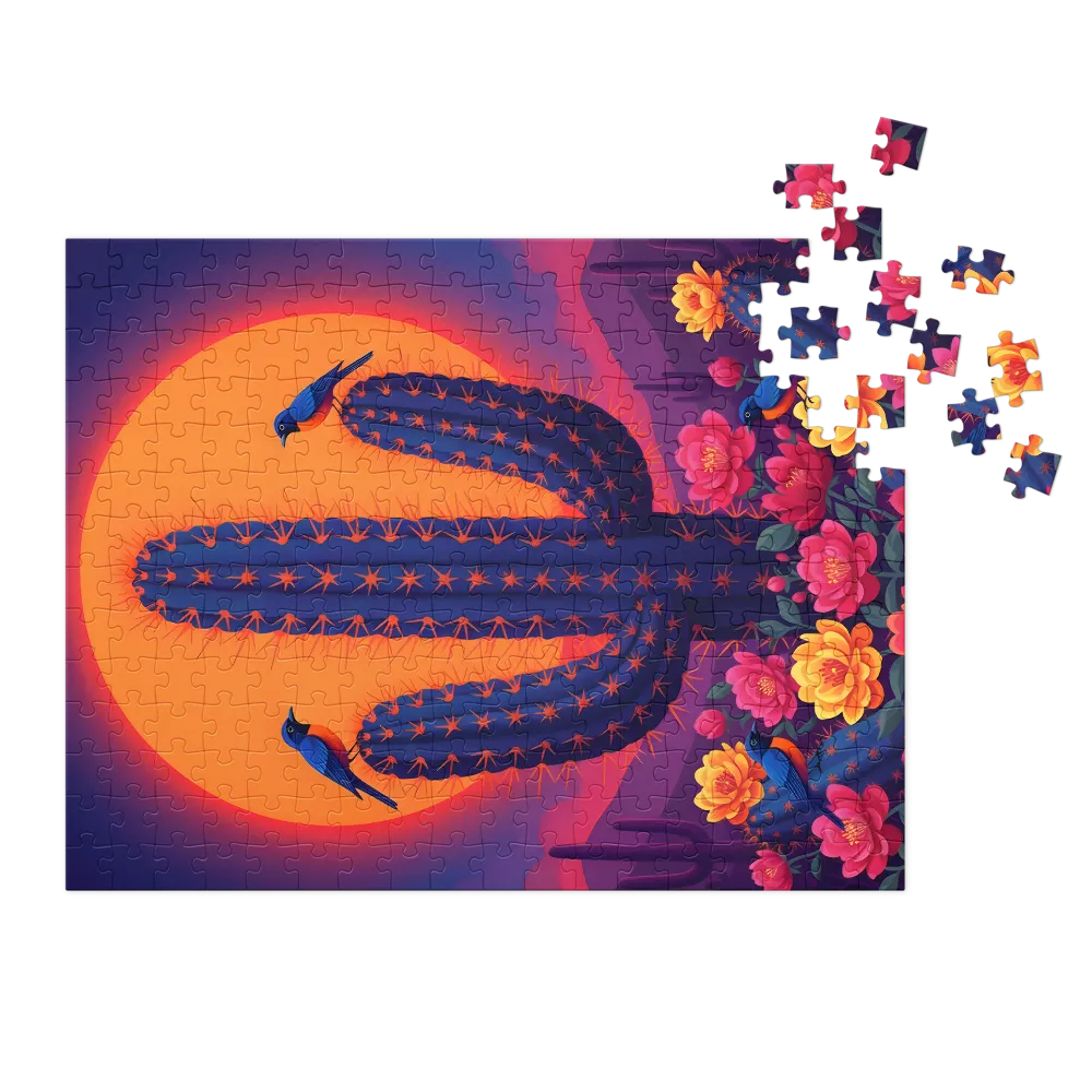 Neon Desert Bloom 
 Jigsaw Puzzle in Tin Box