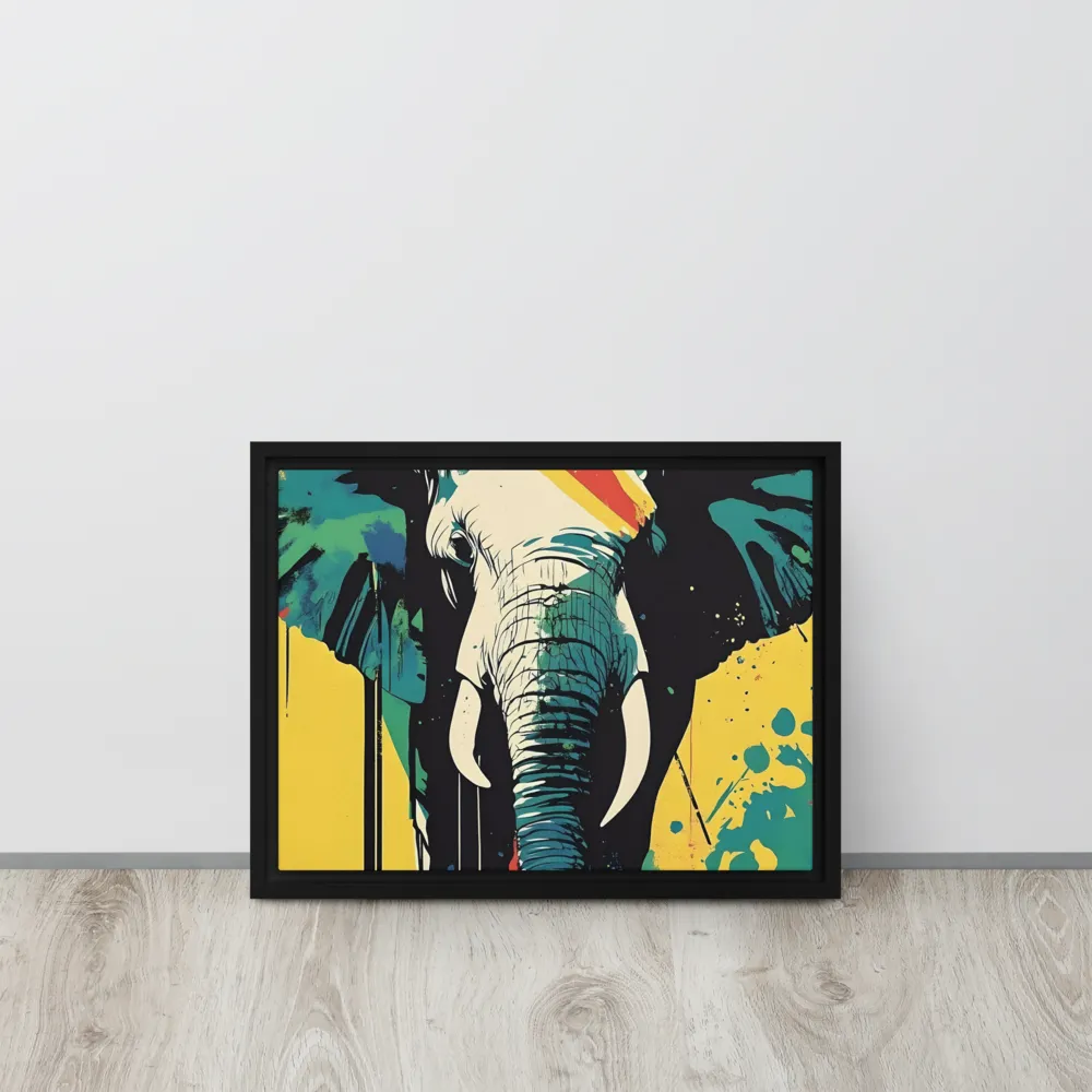 Elegance of the Wild: A Colorful Harmony | Canvas with Black Frame | 12″×16″