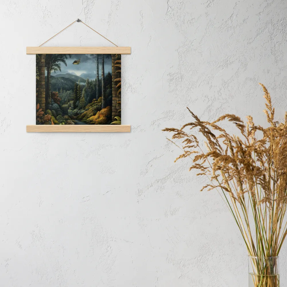 Whispers of the Enchanted Forest | Poster With Oak Wood Hanger | 10″×10″