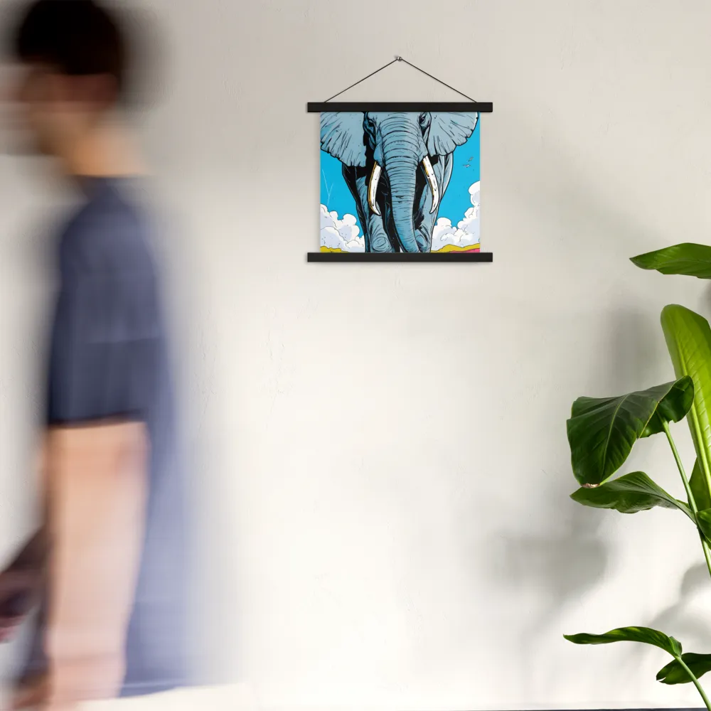Majestic Presence: The Elephant | Poster With Black Wood Hanger | 14″×14″