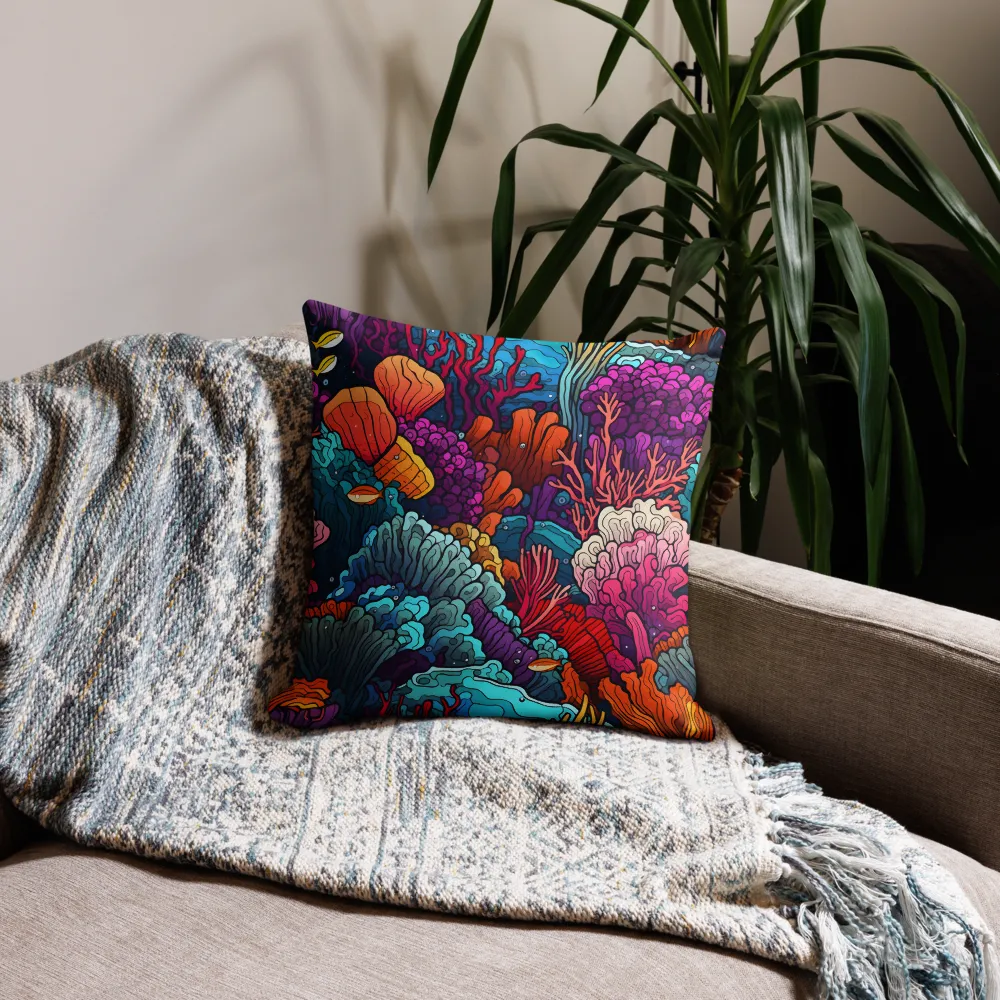 Vibrant Underwater Symphony | Pillow | 18″×18″