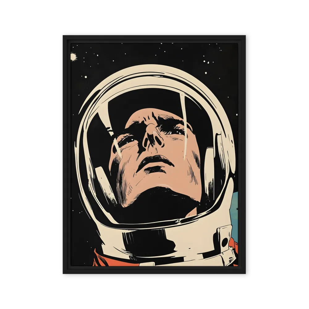 Gaze of the Astronaut | Canvas with Black Frame | 24″×32″