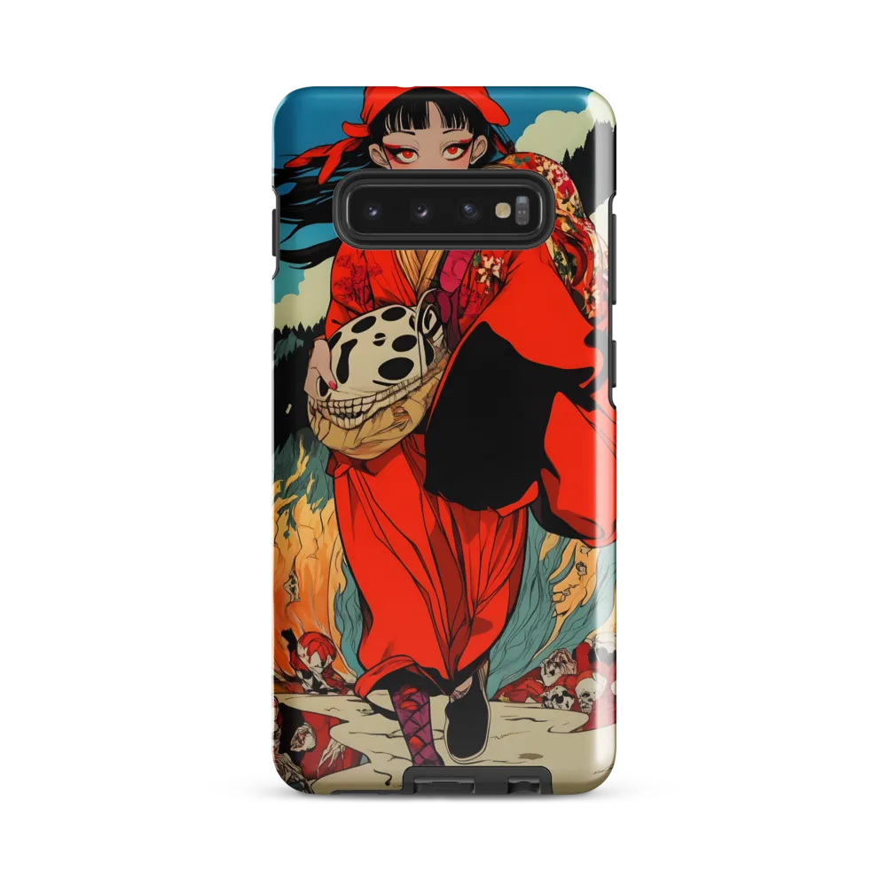 The Girl in Flames | Phone Case |  S10 Plus | Tough Case | Glossy