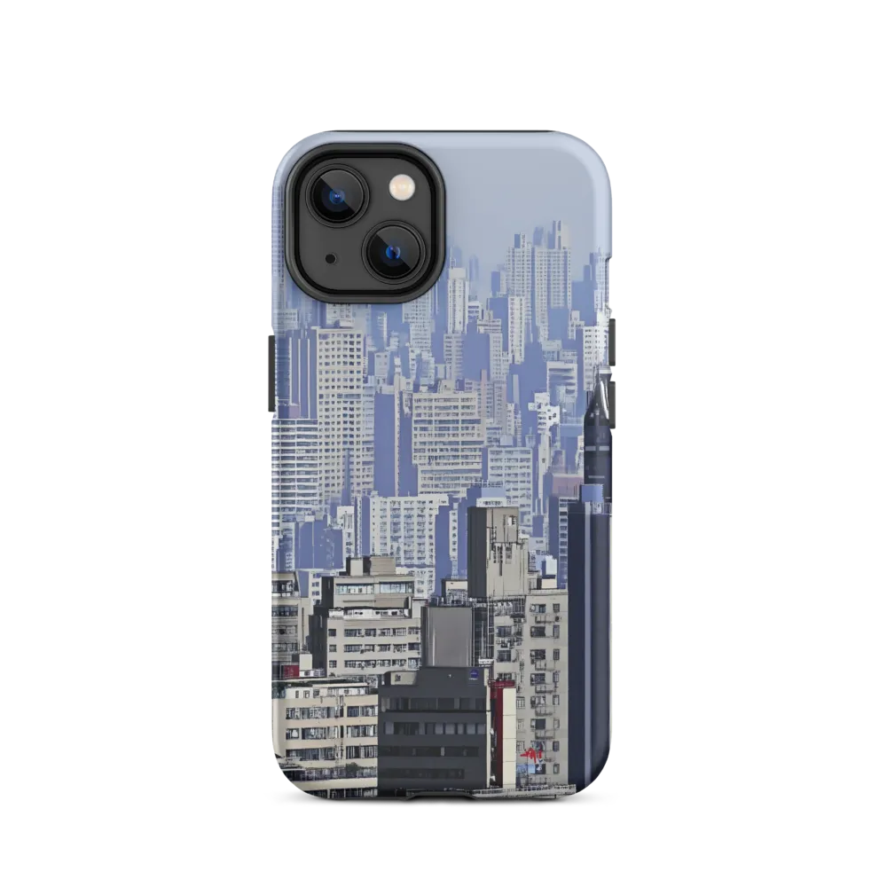 Urban Symphony: A Cityscape in Blues and Grays | Phone Case |  14 | Tough Case | Matte