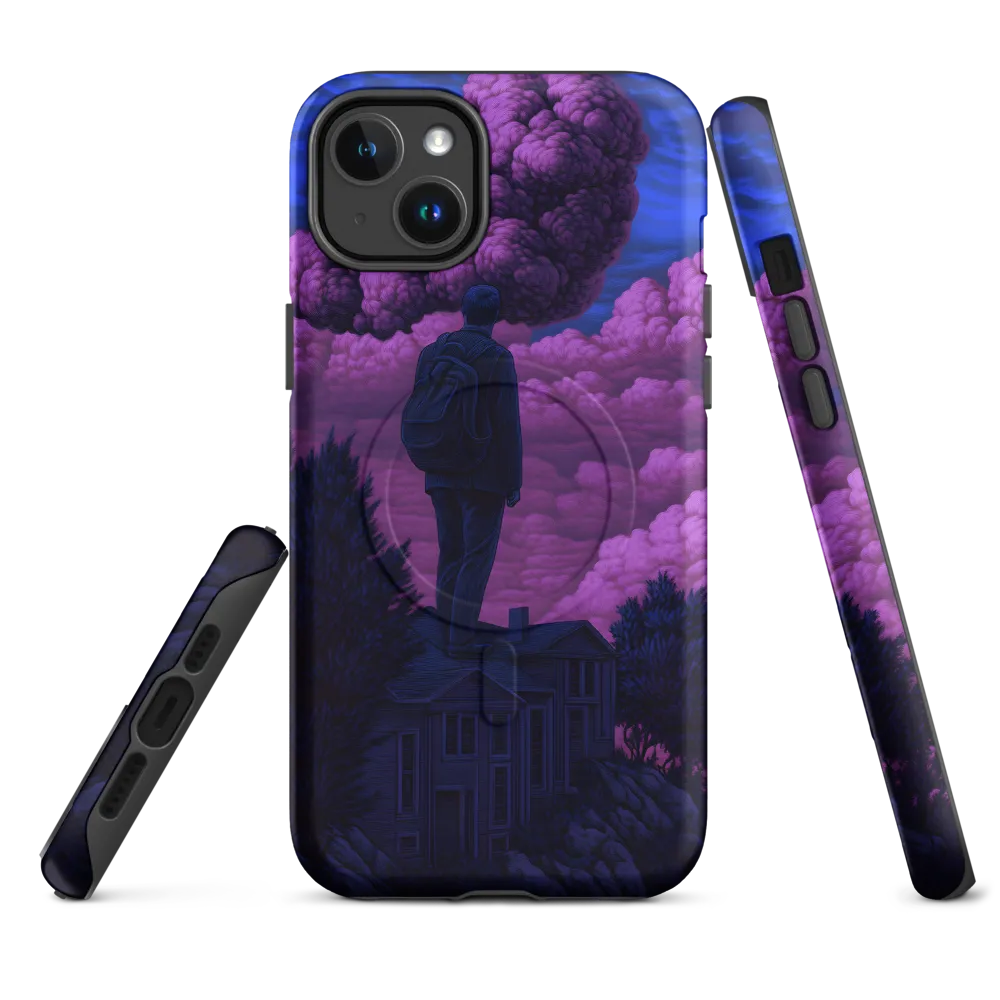Contemplation Amidst Surreal Clouds | Phone Case |  14 Plus | MagSafe® Tough Case | Matte
