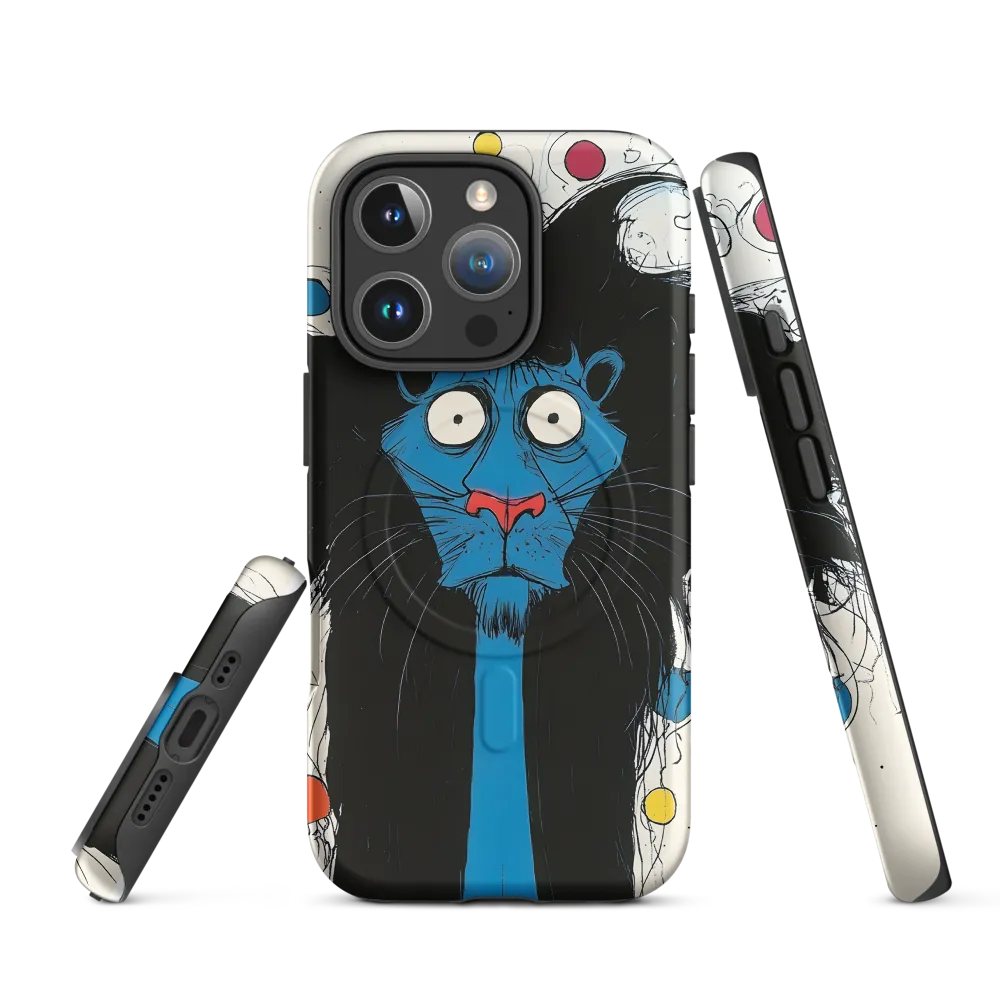 Whimsical Blue Lion