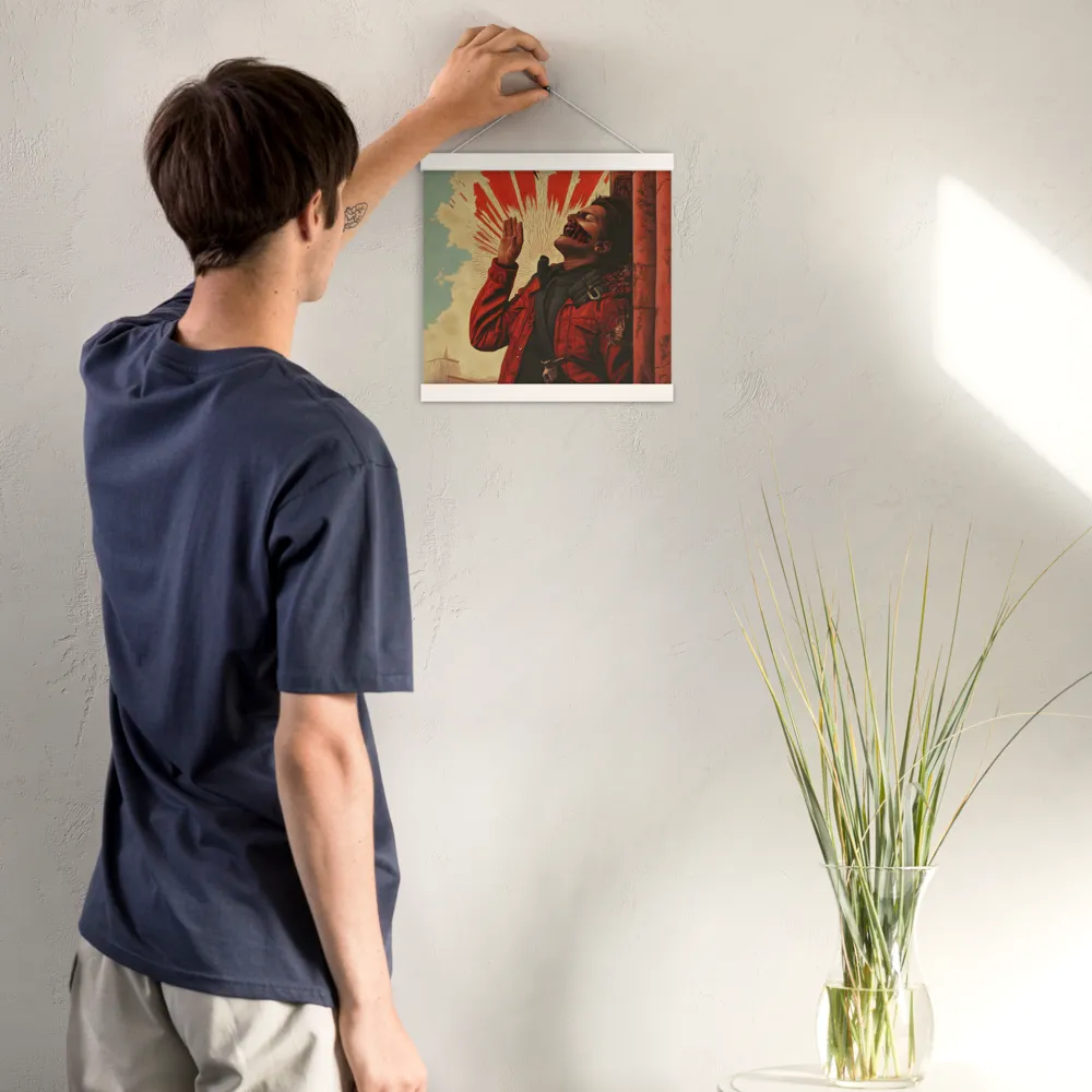 Defiant Echoes of Ruin | Poster With White Wood Hanger | 12″×12″