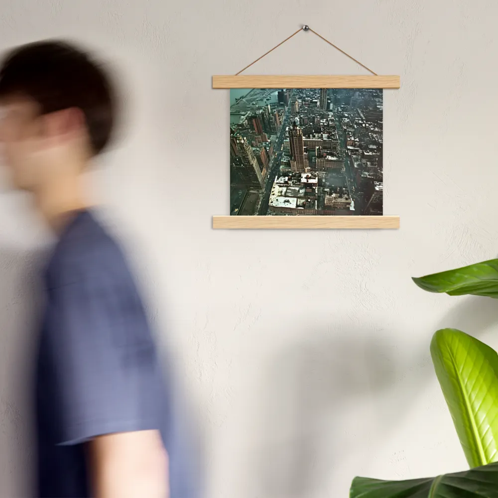 Aerial Symphony of Urban Life | Poster With Oak Wood Hanger | 10″×10″