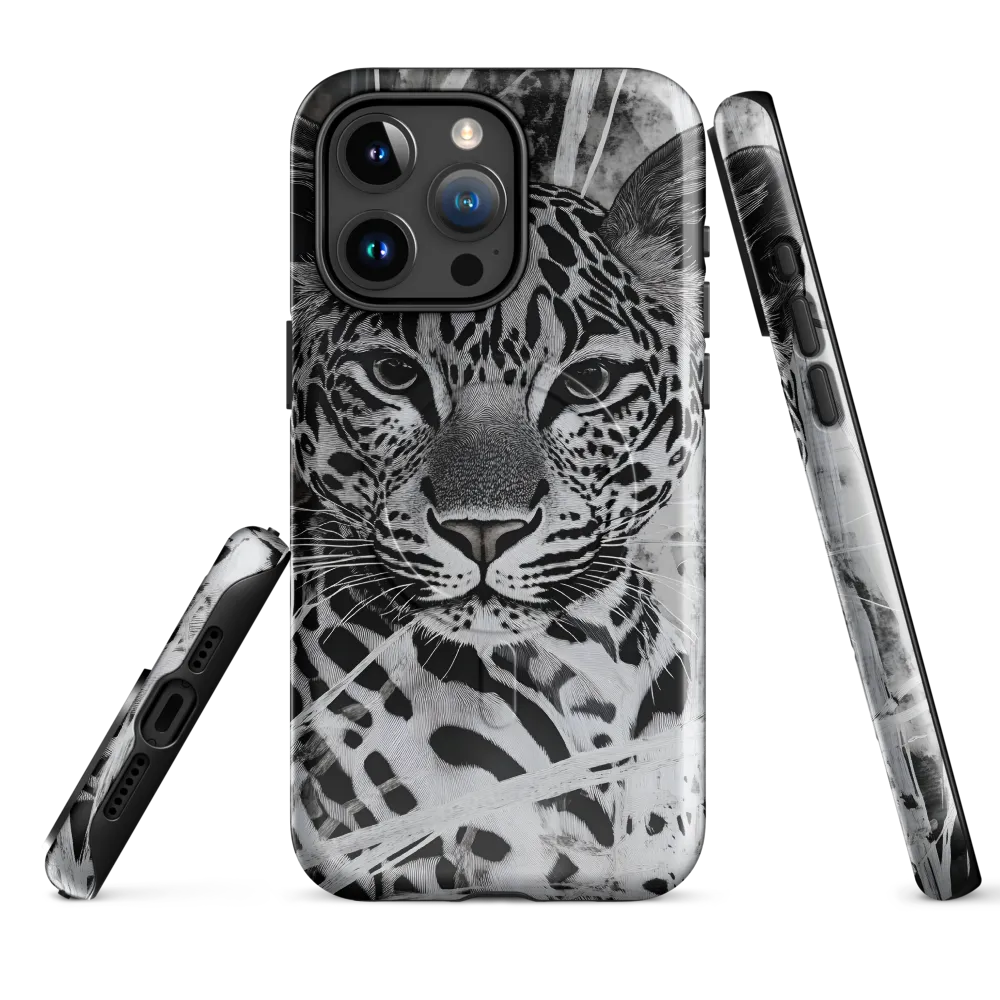 Majestic Gaze: The Leopard's Portrait | Phone Case |  15 Pro Max | MagSafe® Tough Case | Glossy
