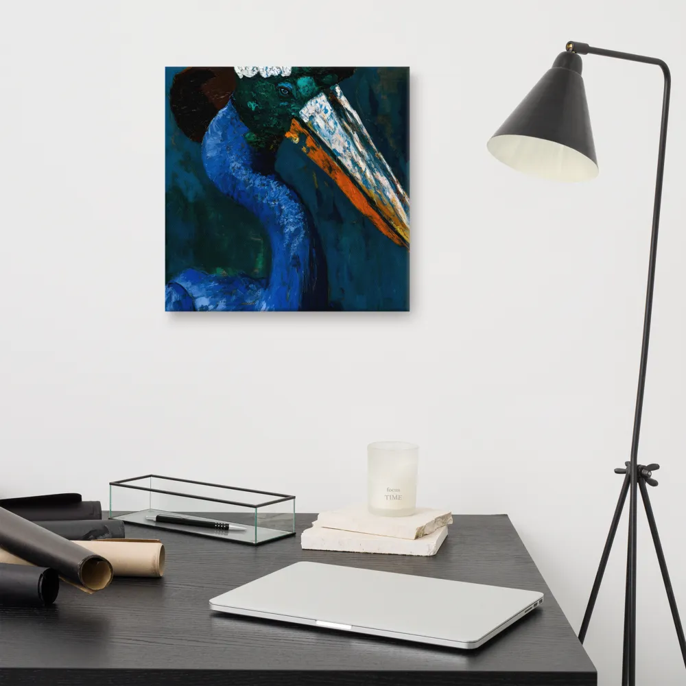 Majestic Absurdity: The Hat-Wearing Bird | Canvas | 16″×16″