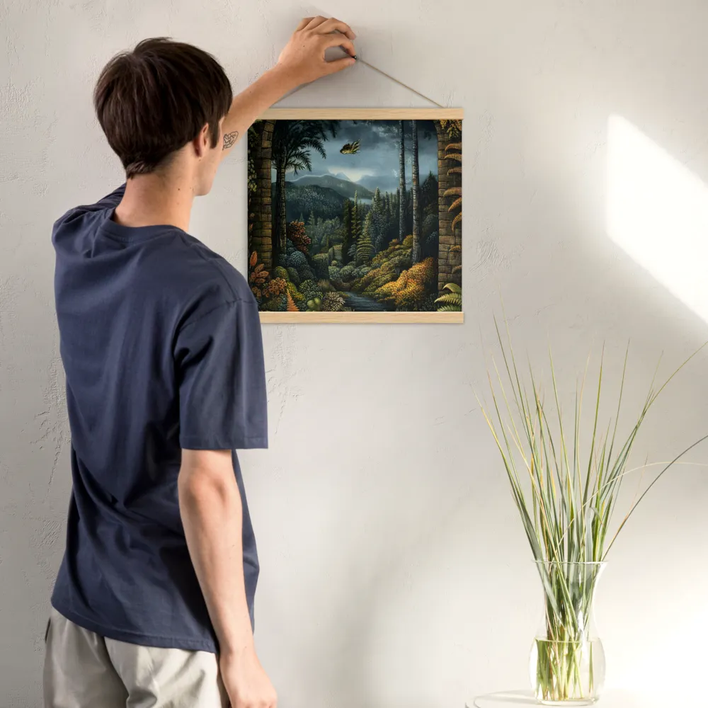 Whispers of the Enchanted Forest | Poster With Oak Wood Hanger | 16″×16″