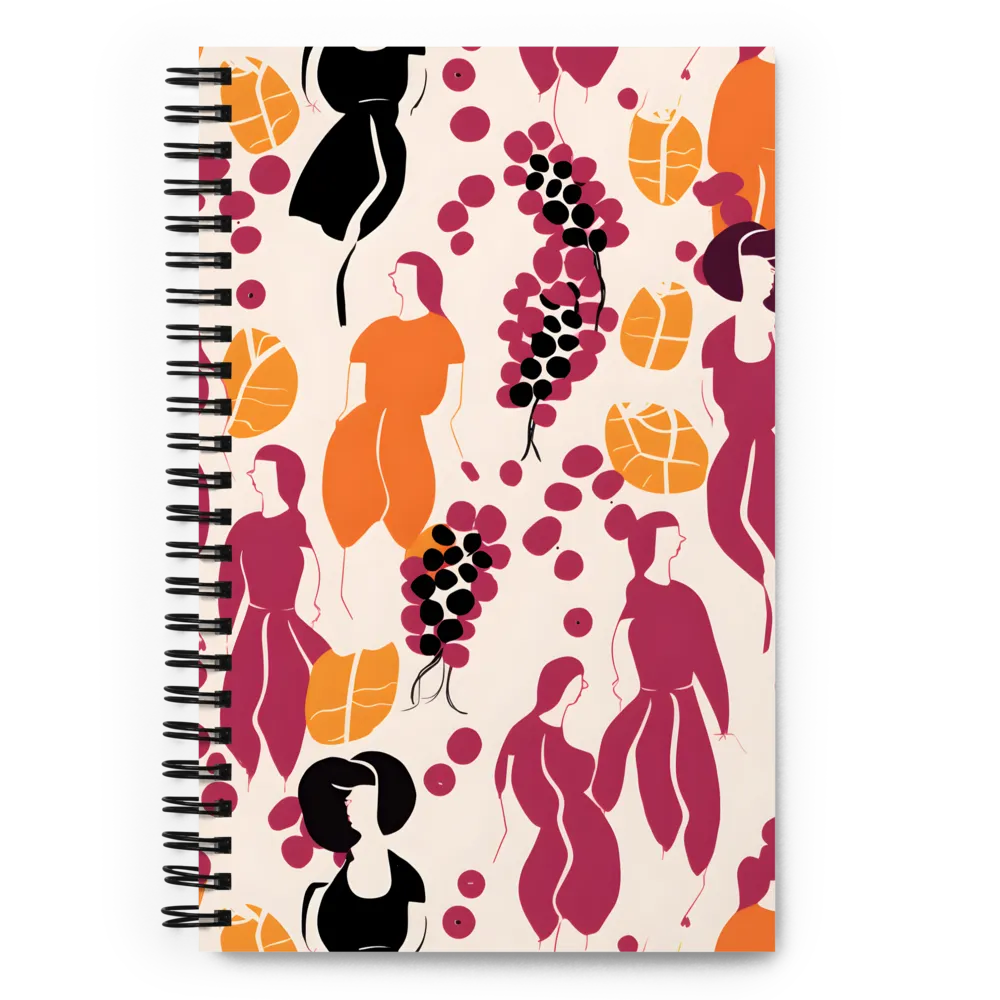 Fashion and Flora: An Abstract Dance | Spiral Notebook