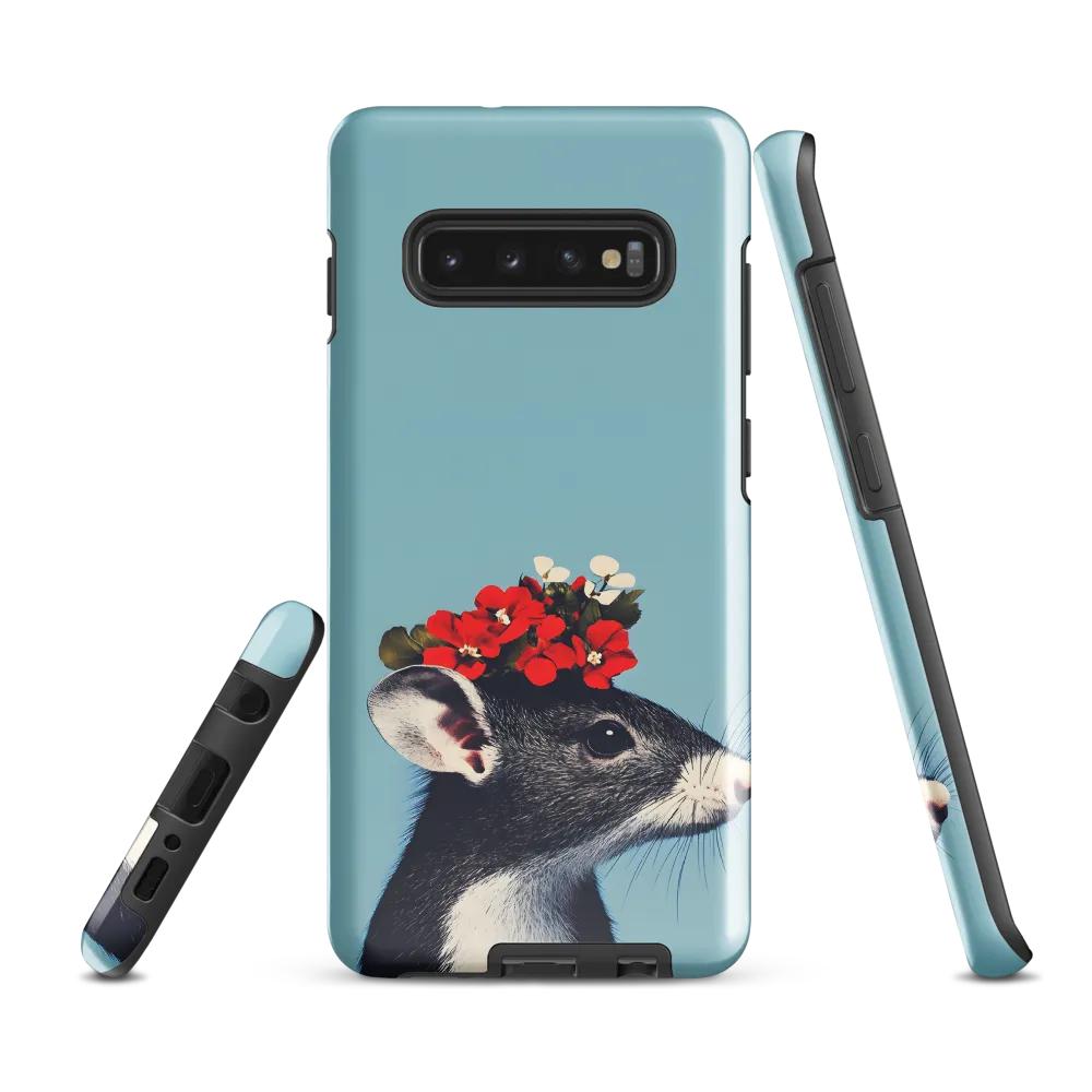 Whimsical Flora: A Mouse's Floral Crown | Phone Case |  S10 Plus | Tough Case | Glossy