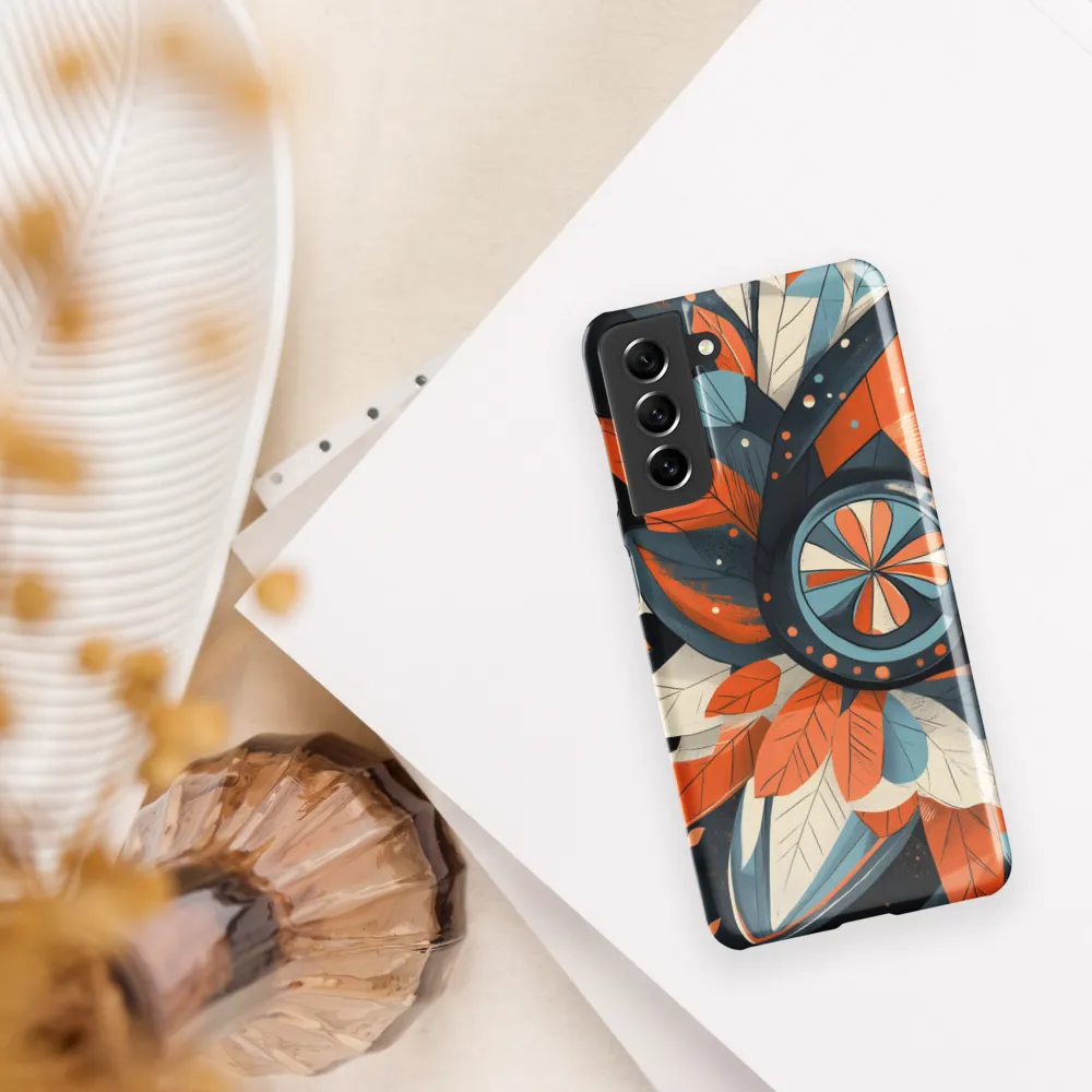 Floral Symphony in Orange and Teal