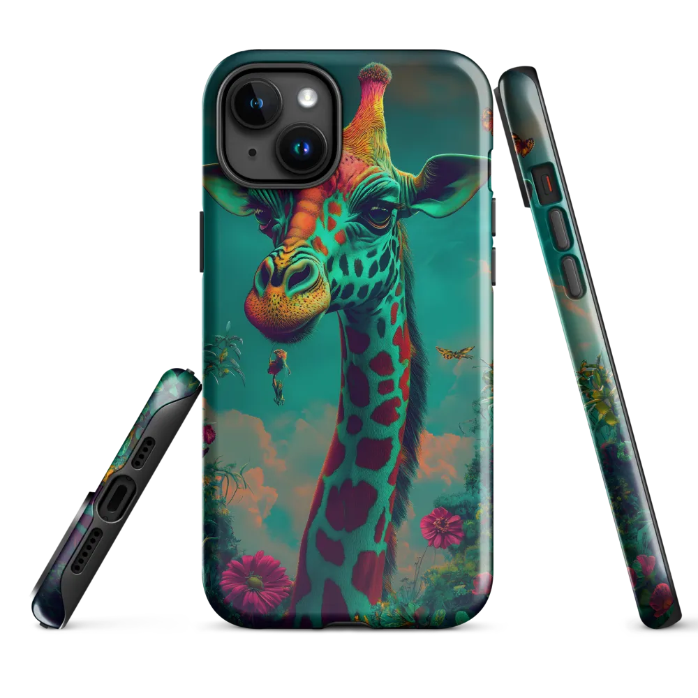 Whimsical Giraffe Among Blossoms