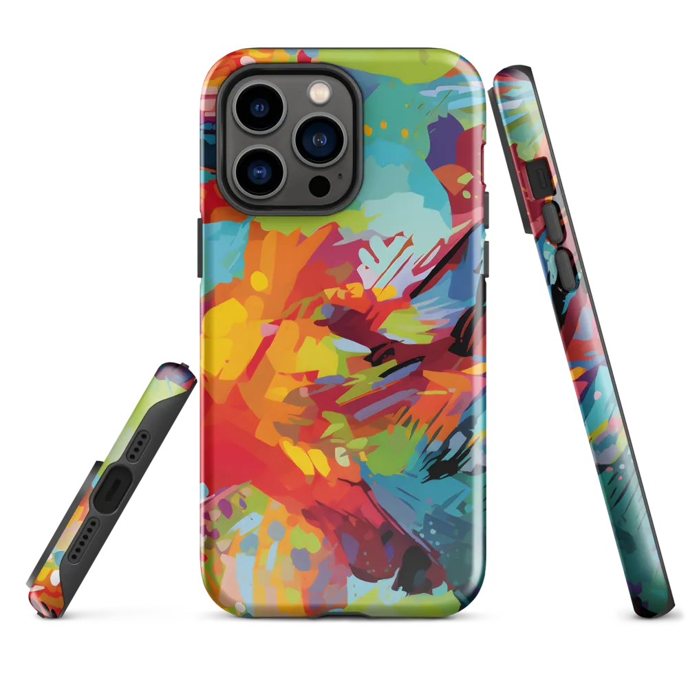 Colorful Lizard: An Abstract Adventure | Phone Case |  14 Pro Max | Tough Case | Glossy