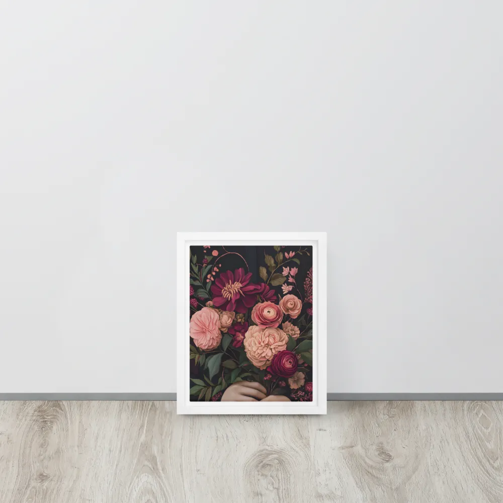 Botanical Elegance | Canvas with White Frame | 8″×10″