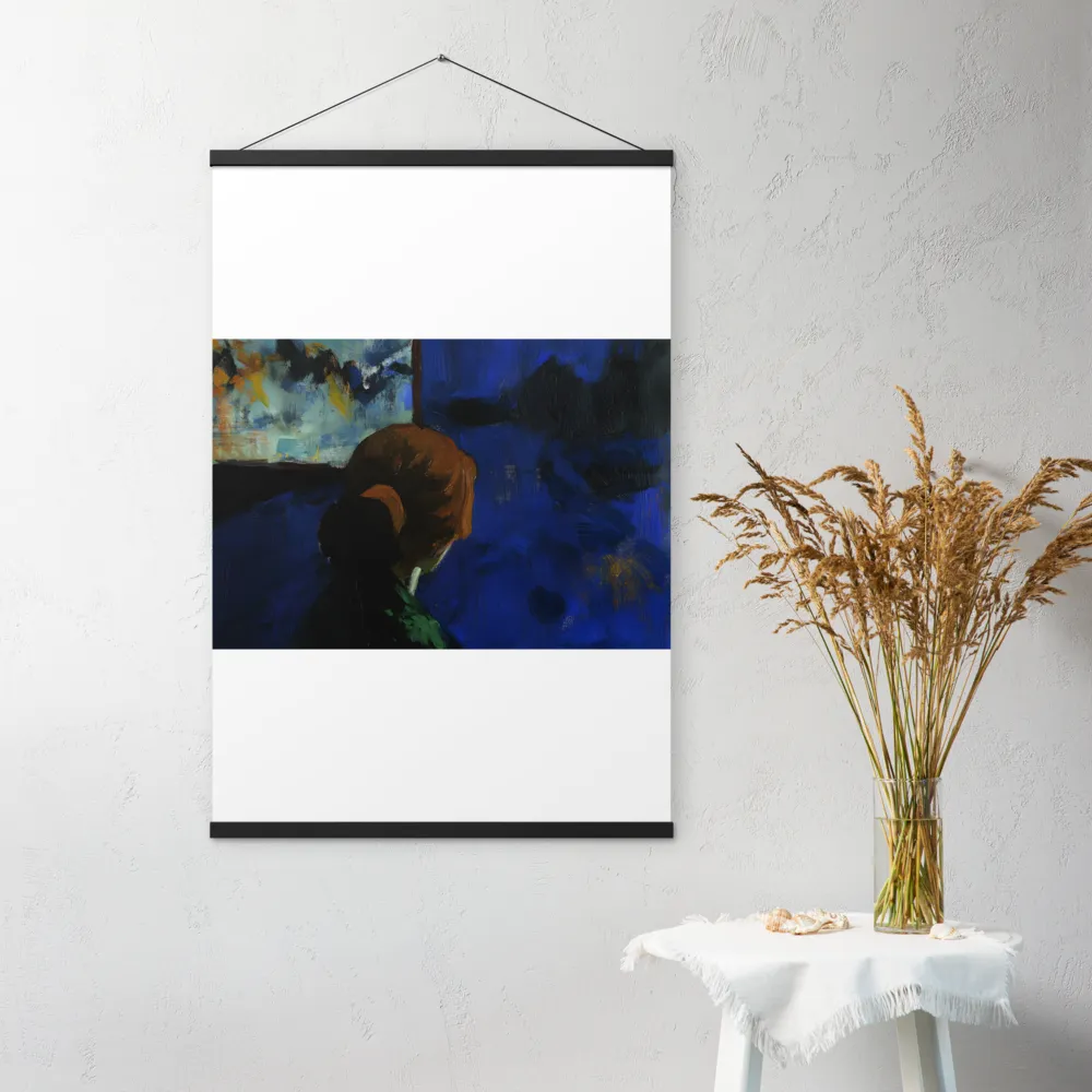 Contemplation Under the Night Sky | Poster With Black Wood Hanger | 24″×36″