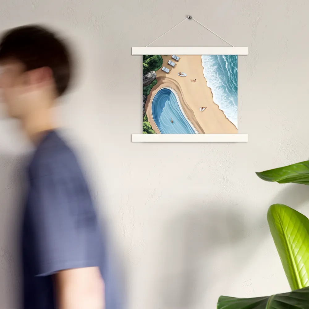 Serenity by the Shore | Poster With White Wood Hanger | 10″×10″