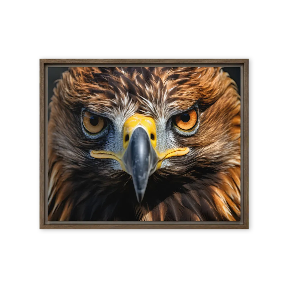 The Intensity of the Eagle | Canvas with Brown Frame | 16″×20″