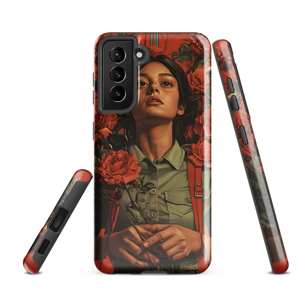 Harmony and Strength: A Portrait Among Roses
