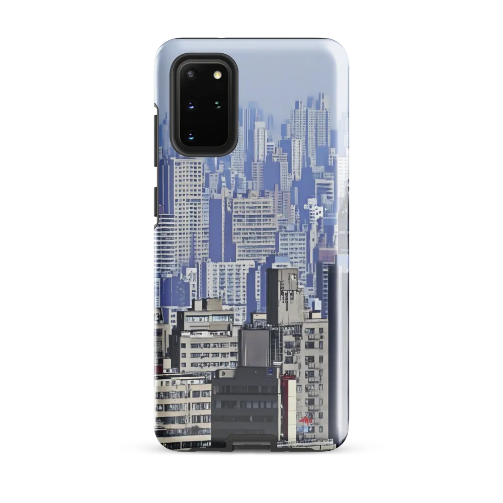 Urban Symphony: A Cityscape in Blues and Grays