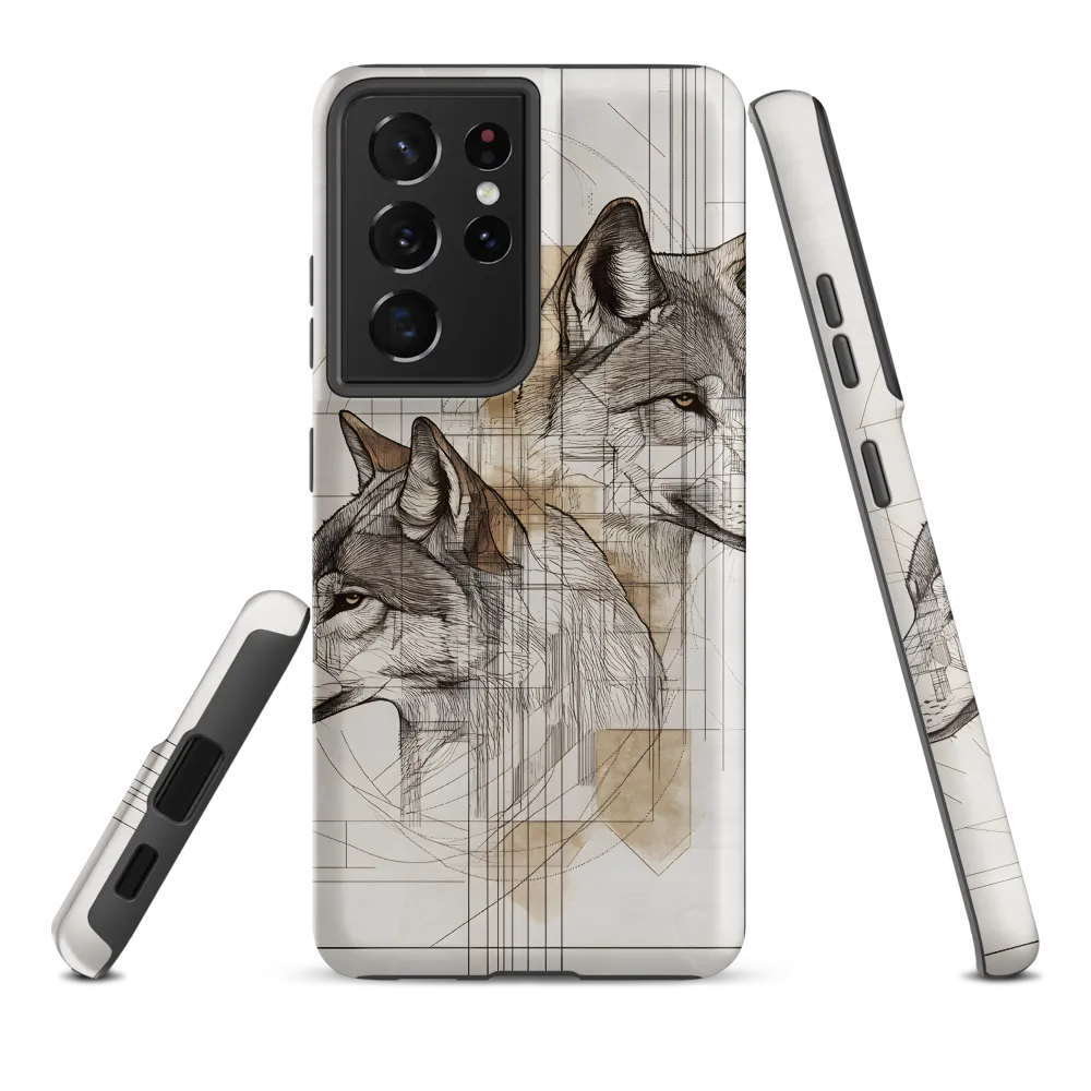 Geometric Harmony: The Essence of Wolves | Phone Case |  S21 Ultra | Tough Case | Matte