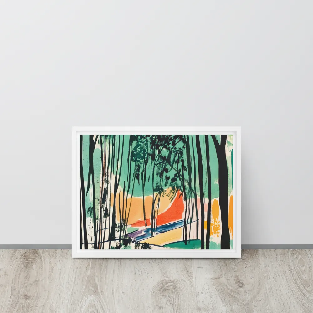 Winding Path Through the Forest | Canvas with White Frame | 12″×16″