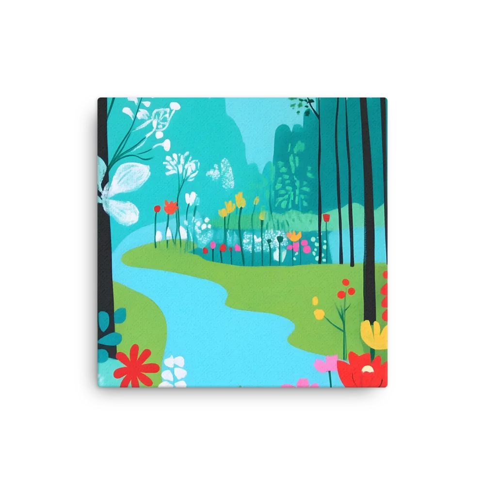 Whispers of Spring: A Colorful Retreat | Thin Canvas | 12″×12″