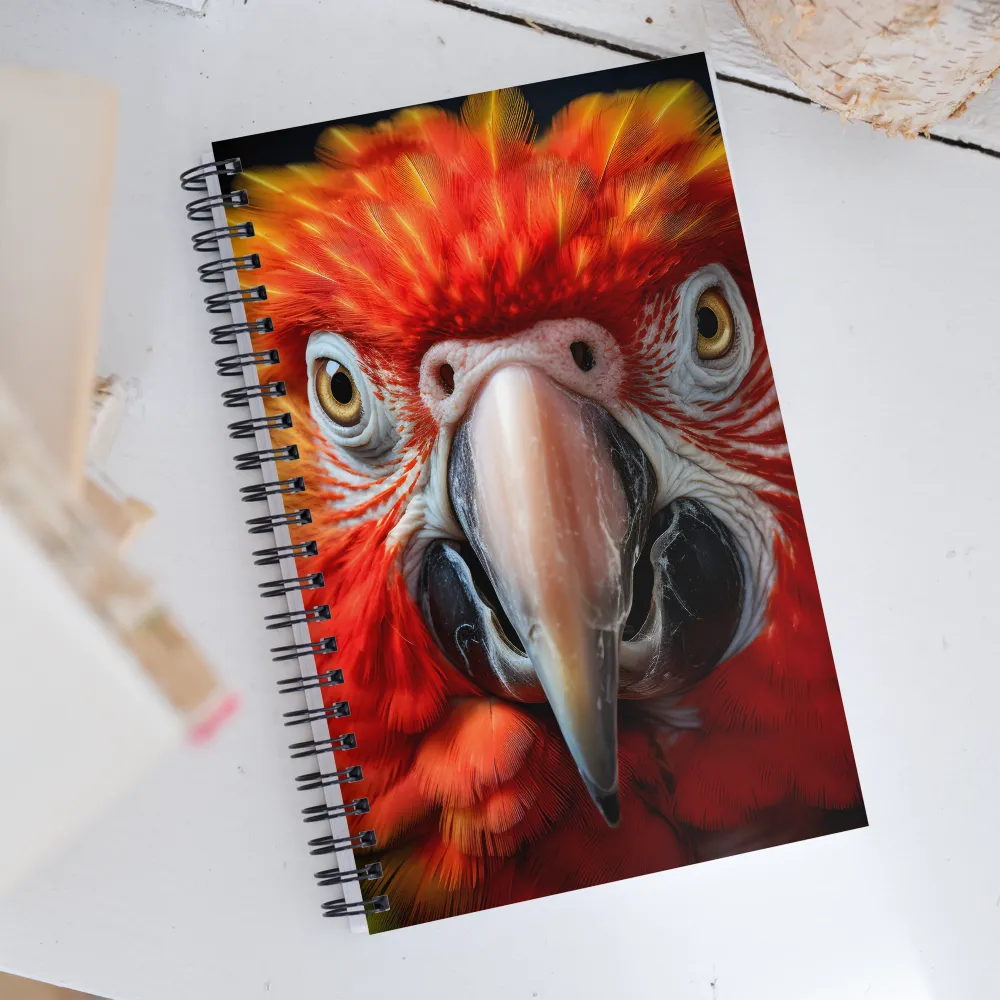 The Fiery Gaze of the Parrot | Spiral Notebook