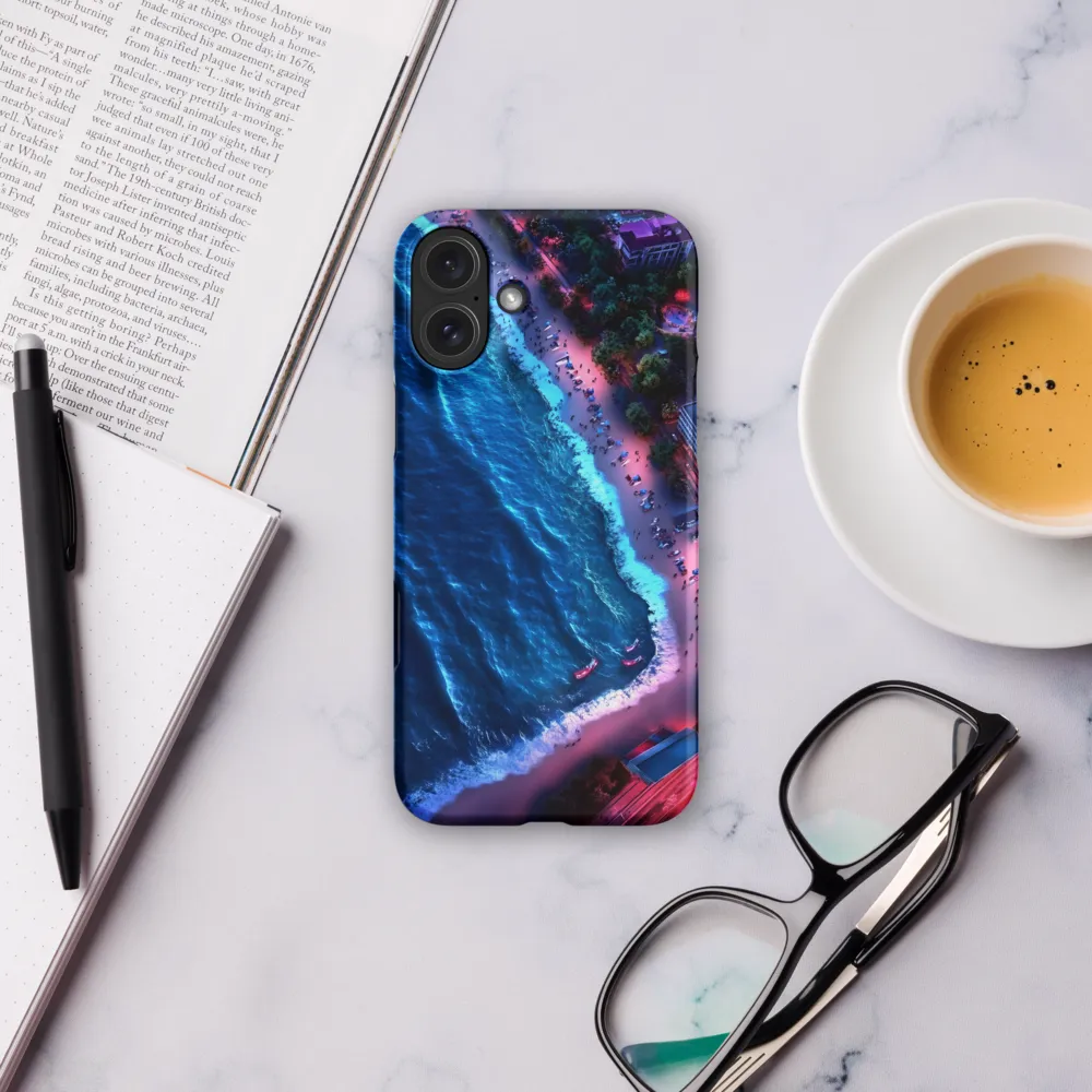 Twilight Reflections: A Serene Beach Aerial | Phone Case |  16 Plus | Snap Case | Matte