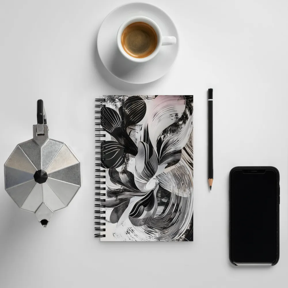 Fluid Harmony in Monochrome | Spiral Notebook