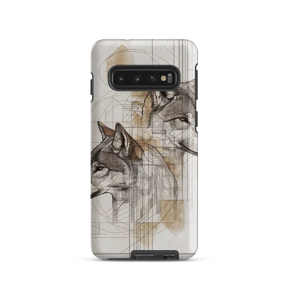Geometric Harmony: The Essence of Wolves | Phone Case |  S10 | Tough Case | Matte