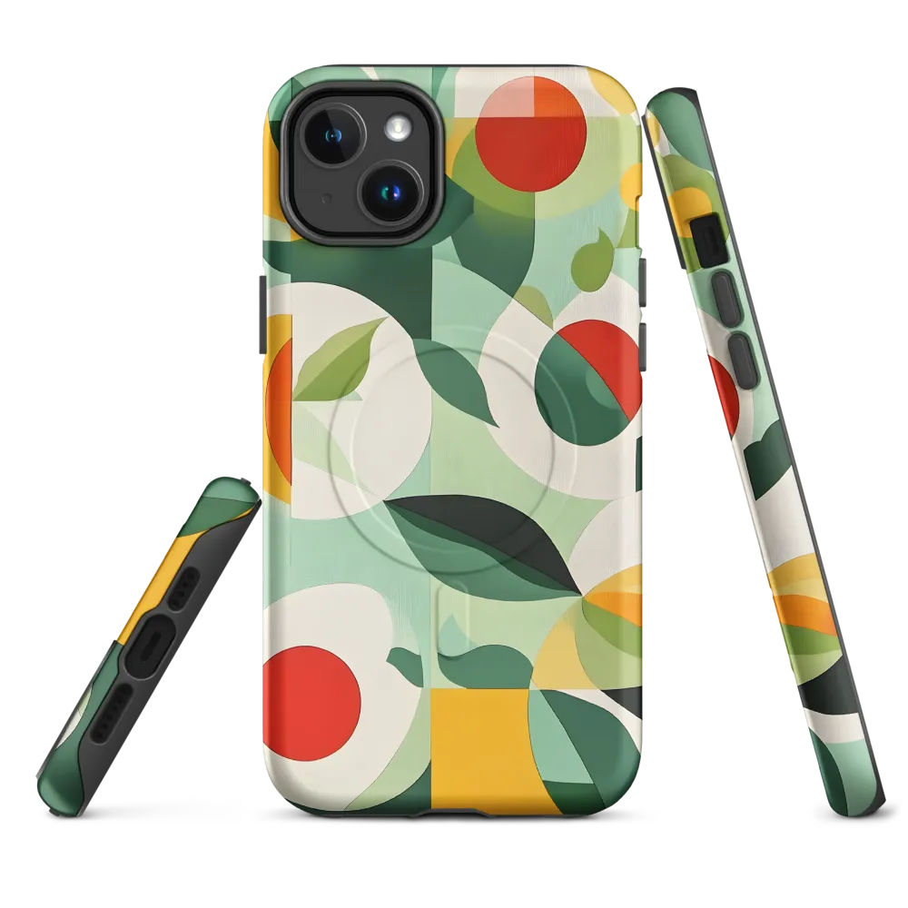 Harmony in Shapes: A Playful Abstract Design | Phone Case |  14 Plus | MagSafe® Tough Case | Matte