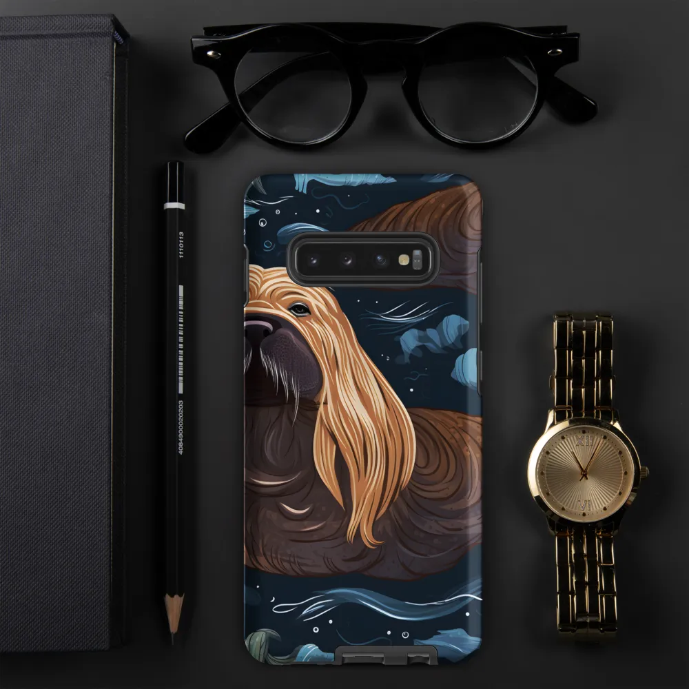 Whimsical Walruses in Deep Blue