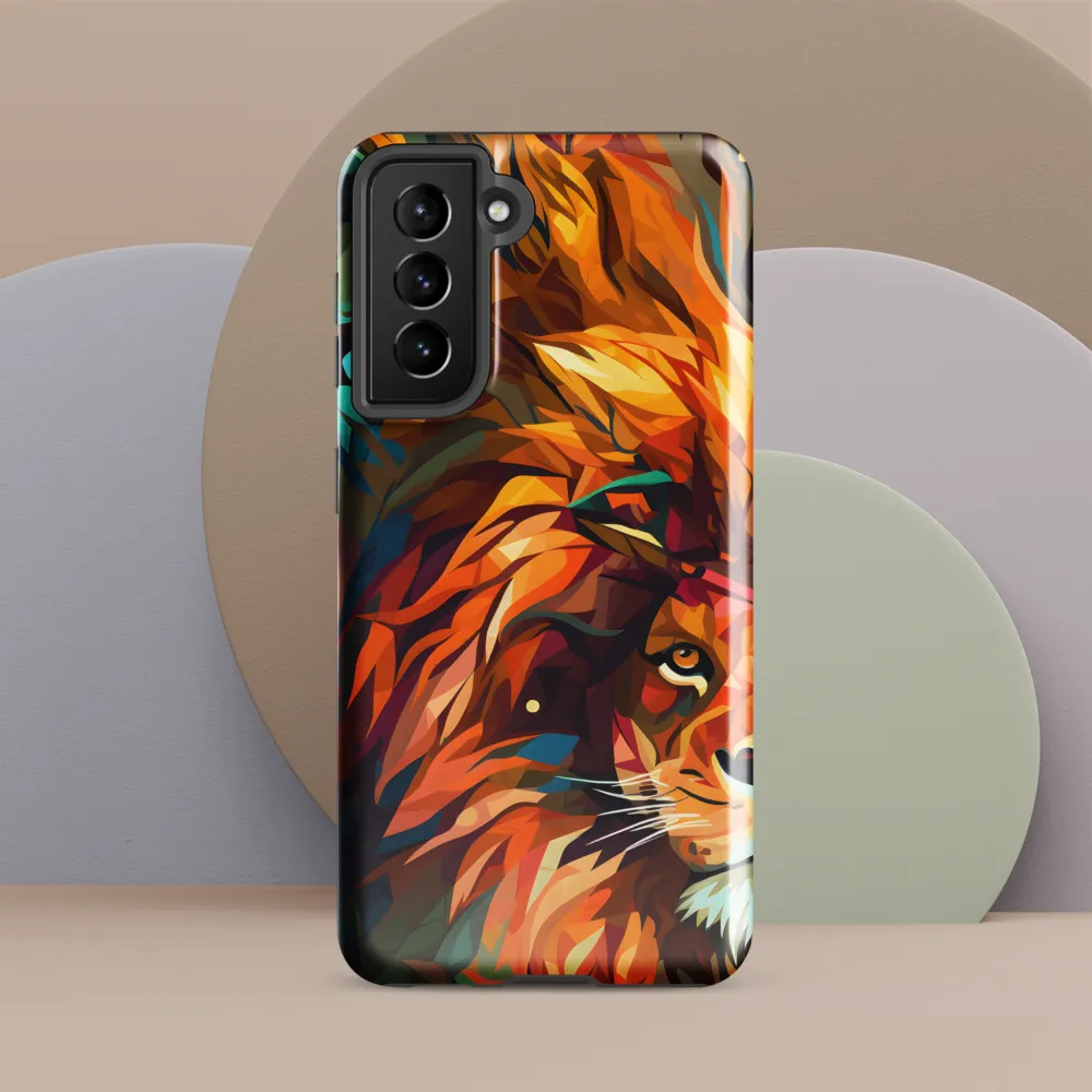 Majestic Gaze: The Polygonal Lion