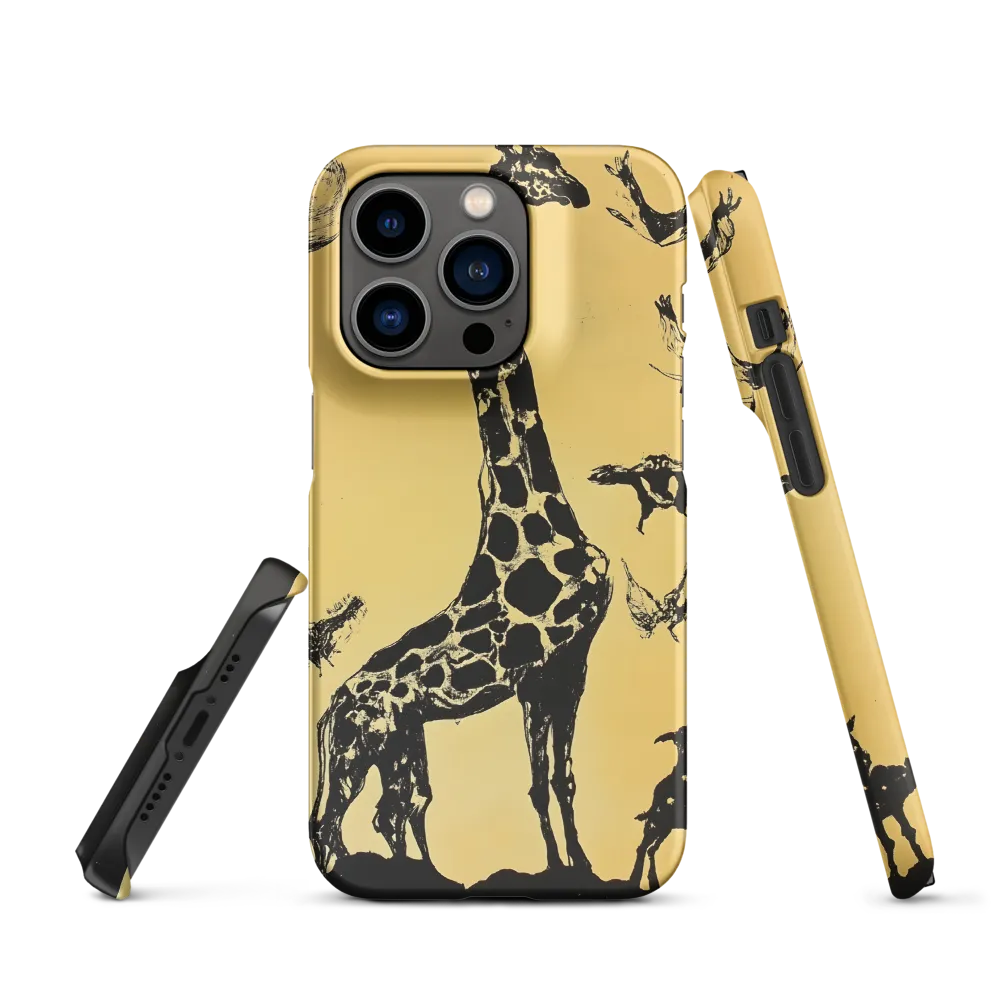Whimsical Harmony of Giraffe and Birds