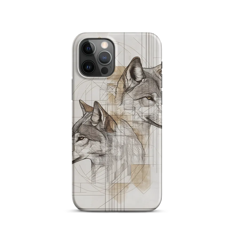 Geometric Harmony: The Essence of Wolves | Phone Case |  12 Pro | Snap Case | Matte
