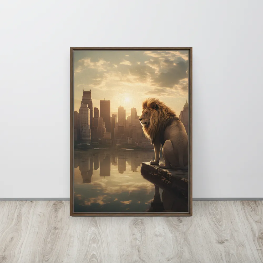 The Lion's Gaze Over the Urban Symphony