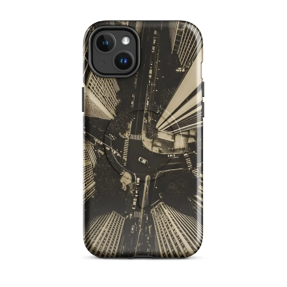 Urban Symphony: Aerial Perspective of City Life | Phone Case |  14 Plus | MagSafe® Tough Case | Glossy