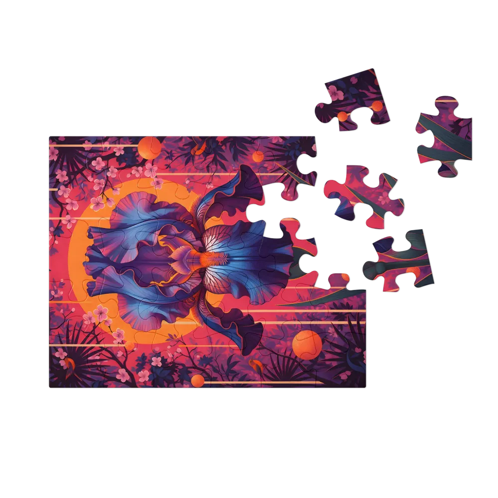Sunlit Iris 
 Jigsaw Puzzle in Tin Box