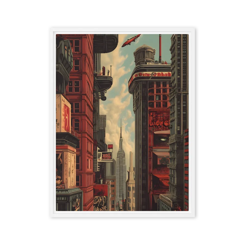 A Glimpse of Tomorrow: Urban Ambition | Canvas with White Frame | 24″×32″