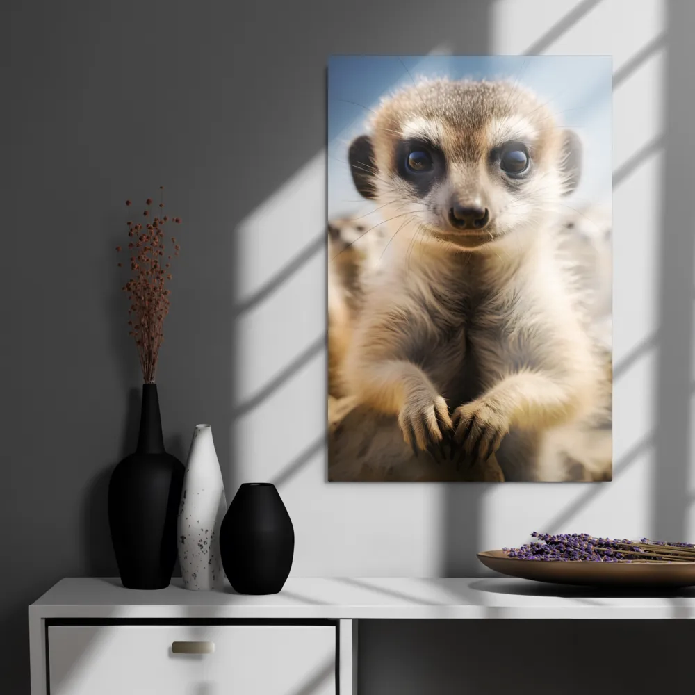 Curious Stance: The Meerkat's Gaze | Metal Print | 20″×30″