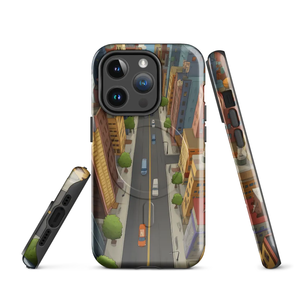 Aerial Whimsy: A Colorful Cityscape | Phone Case |  14 Pro | MagSafe® Tough Case | Glossy