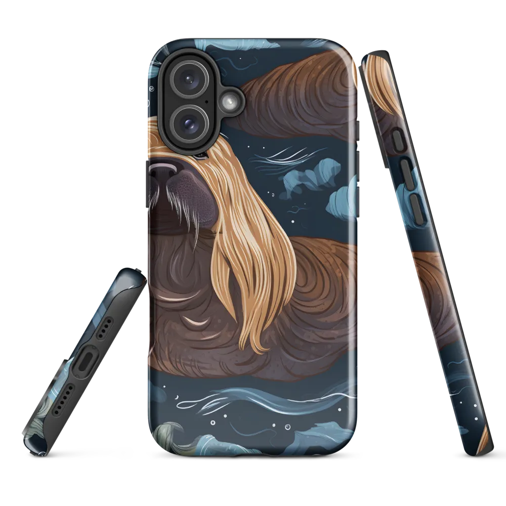 Whimsical Walruses in Deep Blue