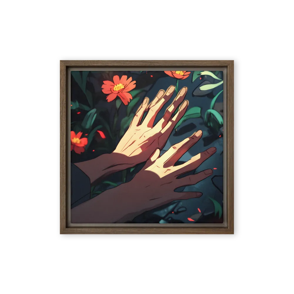 Whispers of Nature | Canvas with Brown Frame | 12″×12″