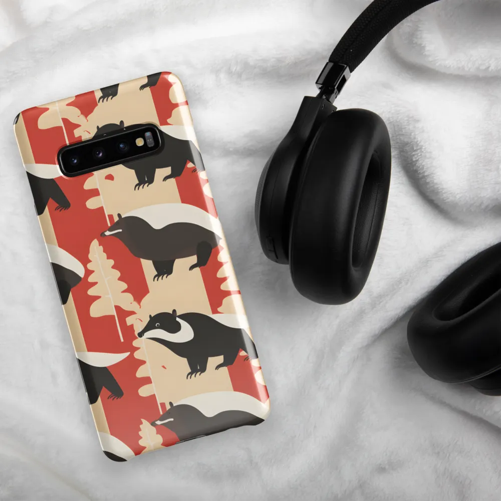 Wildlife Pattern: The Badger Tale | Phone Case |  S10 Plus | Snap Case | Glossy