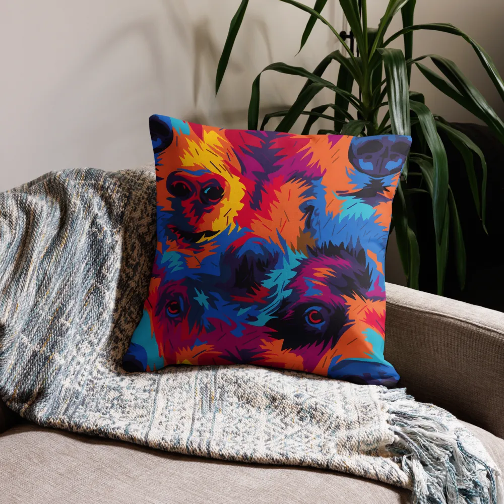 The Colorful Essence of Bears | Pillow | 22″×22″